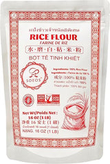 Soeos Rice Flour 16 Ounce (Basic), 1 Pound (Pack of 1) , Rice Flour for Baking or Cooking with Resealable Bag, All Natural for Sourdough Bread, Vegan