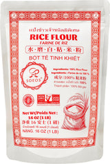 Soeos Rice Flour 16 Ounce (Basic), 1 Pound (Pack of 1) , Rice Flour for Baking or Cooking with Resealable Bag, All Natural for Sourdough Bread, Vegan