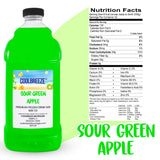 Coolbreeze Sour Green Apple Frozen Drink Machine Mix - Ready to Use Frozen Slushie Flavor Syrup - 1/2 Gallon Bottle