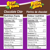 Dare Bear Paws, Chocolate Chip Soft Cookies, 480g/16.9 oz., x 12 Pouches, Family Pack, Peanut Free (Imported from Canada)