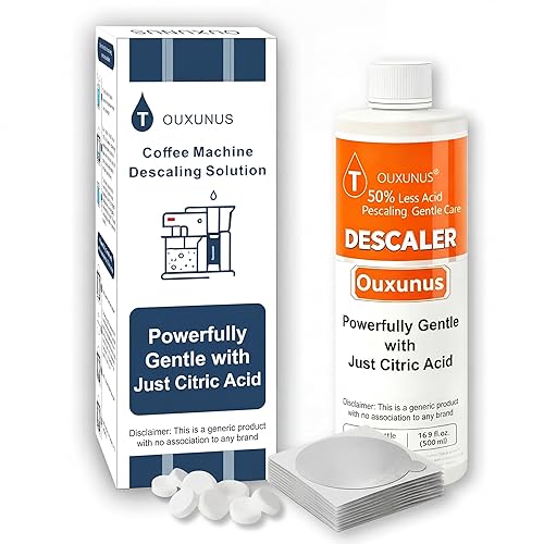 Ouxunus Complete Care Kit for Hard Water & Well Users, Compatible with Nespresso Vertuo Coffee Machines, 16.9 fl Oz Gentle Descaler (4 Uses), 8