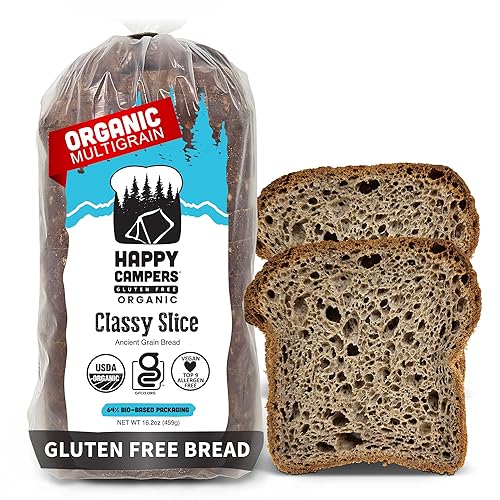 Happy Campers Classy Slice Gluten Free Bread, Organic, Non-GMO, Vegan, 16.2 oz Loaf (Pack of 2)