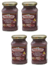 Tigullio:"Gran Pesto Radicchio e Speck" Pesto with Red Italian Chicory and Speck - 6.7 Fluid Ounce (190ml) Packages (Pack of 4) [ Italian Import ]