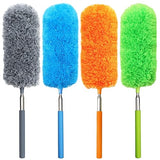 4 Pack Small Microfiber Feather Duster, with 13" to 30" Extendable Pole, Microfiber Head, Cleaning Tool for Cleaning Office, Car, Computer, Furniture