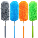 4 Pack Small Microfiber Feather Duster, with 13" to 30" Extendable Pole, Microfiber Head, Cleaning Tool for Cleaning Office, Car, Computer, Furniture