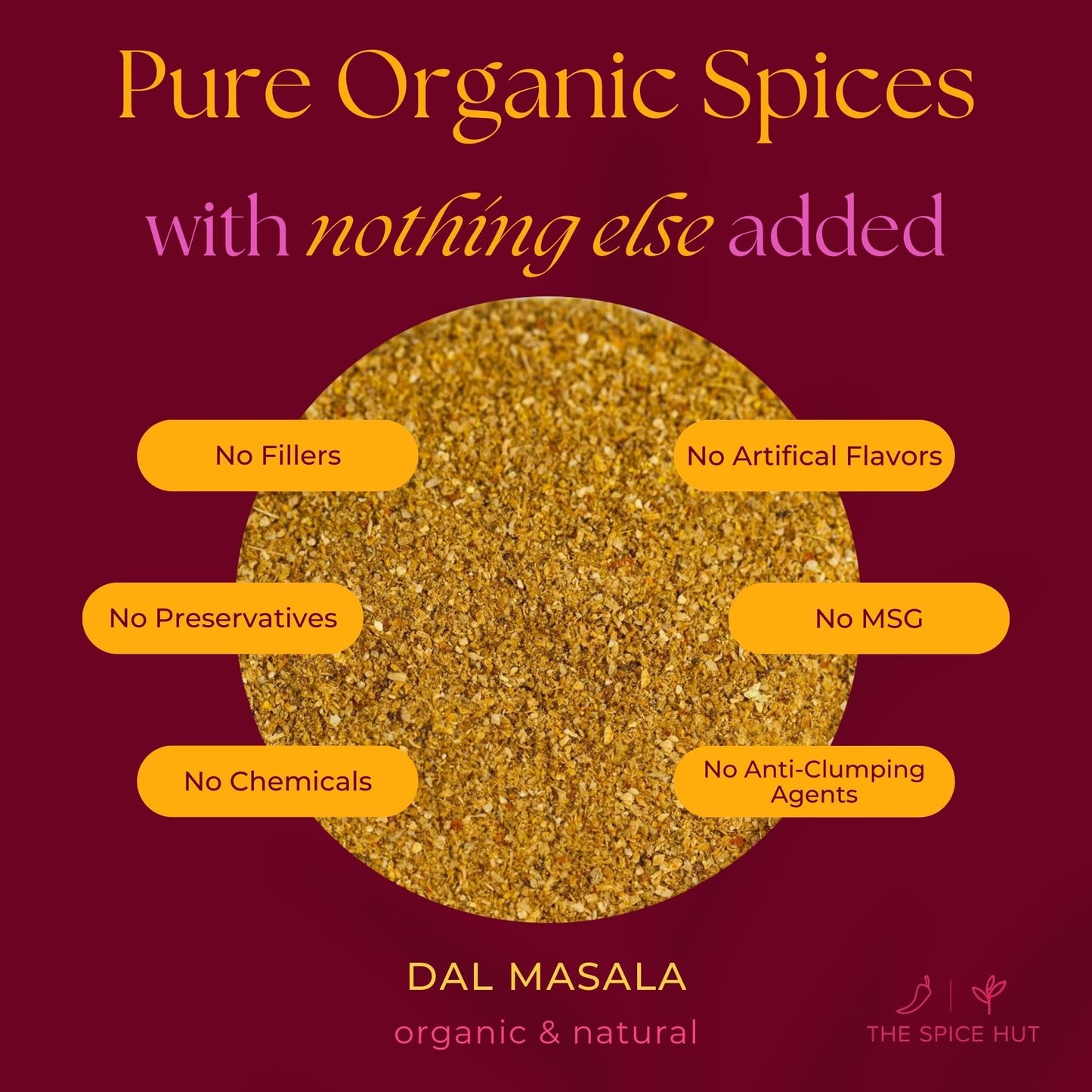 Spice Hut - Dal Masala Seasoning Organic, Lentil Spice Mix, No Salt, Easy Indian Spice Blend for Cooking Beans, Chana, Desi Moong, Urad, Dal Tadka