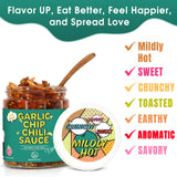 SAUCE UP Vegan Garlic Chip Chili Sauce - Super Crunchy Artisanal Topping & Condiment | Chef-Curated in NY with Fried Garlic Chips, Shallots & Peanuts