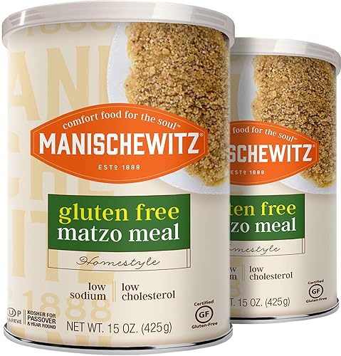 Manischewitz Matzo Meal - Kosher For Passover - Gluten Free Matzah Meal, 15 Oz, (Pack of 2, Total of 30 Oz)