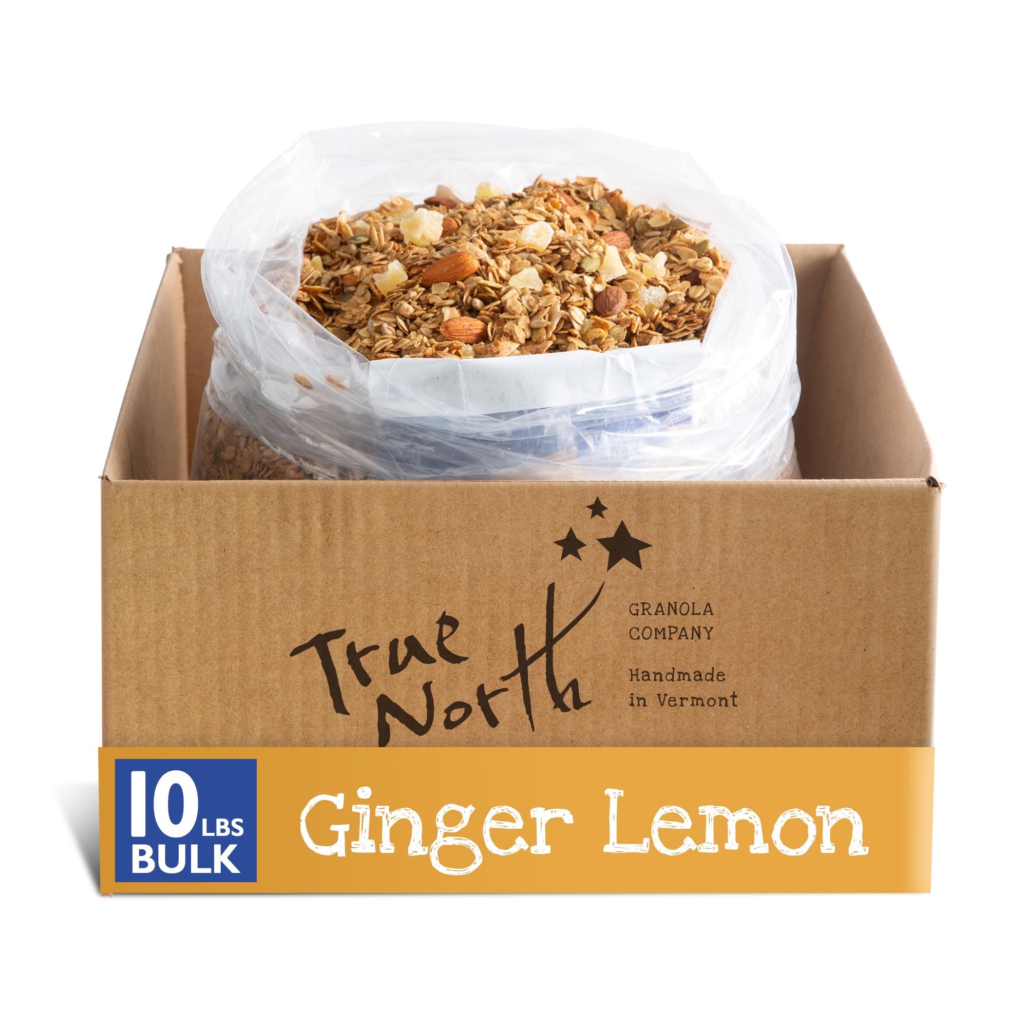 True North Granola - Ginger Lemon Granola with Pineapple and Almonds, Gluten Free, Vegan, All Natural and Non-GMO, Bulk Bag, 10 lb.