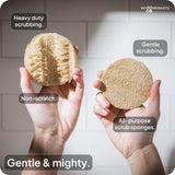 LoofaGO (10-Pack) Natural Loofah Sponges - 100% Biodegradable, Compostable & Plastic-Free, Non-Scratch Scrubbers for Kitchen, Dishes & Bath