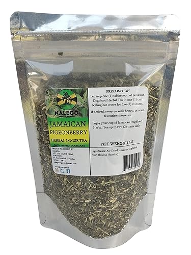 Jamaican Dog Blood (Pigeonberry) Herbal Loose Tea (4 OZ) - Dogblood Herb, Blood Berry Bush Tea (Wildcrafted)