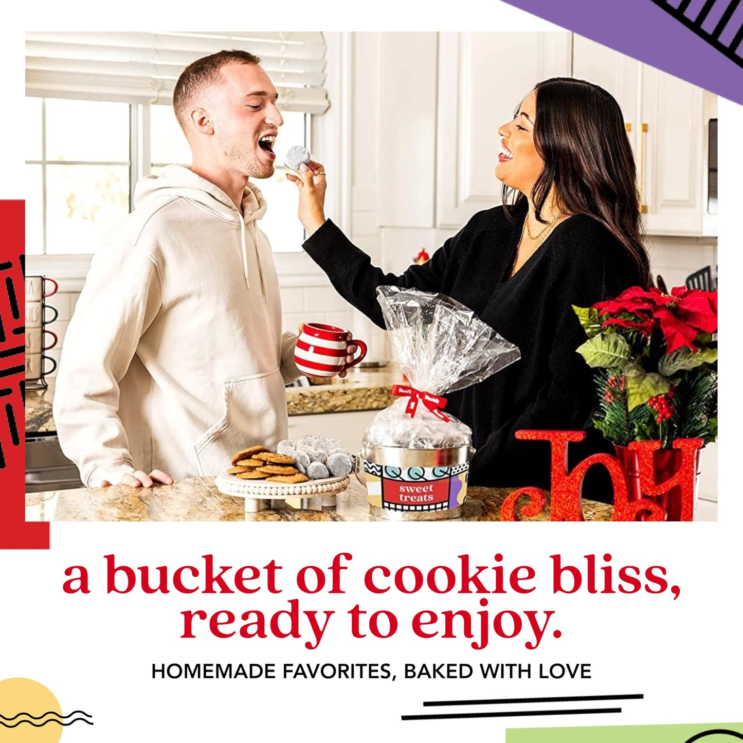 David’s Cookies Sweet Treats Gourmet Assorted Cookies Bucket with Thin Crispy Cookies and Butter Pecan Meltaways Gourmet Treats - Delicious