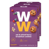 WW Oat & Mixed Berry Breakfast Cookies - 3 SmartPoints, Nut Free - 3 Boxes (15 Count Total) - Weight Watchers Reimagined
