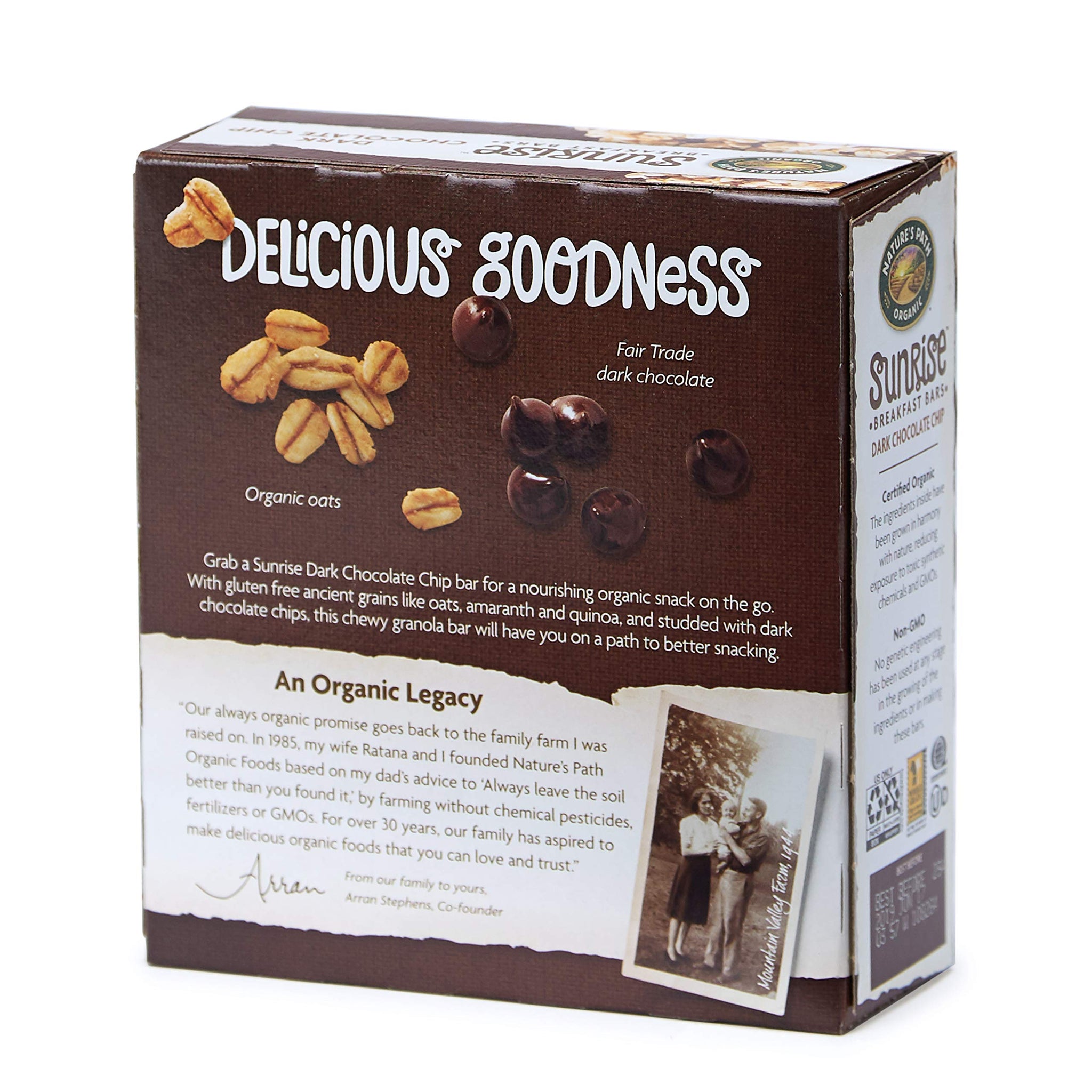 Nature's Path Organic Gluten-Free Chewy Granola Bars, Dark Chocolate Chip, 6.2 Ounce Box