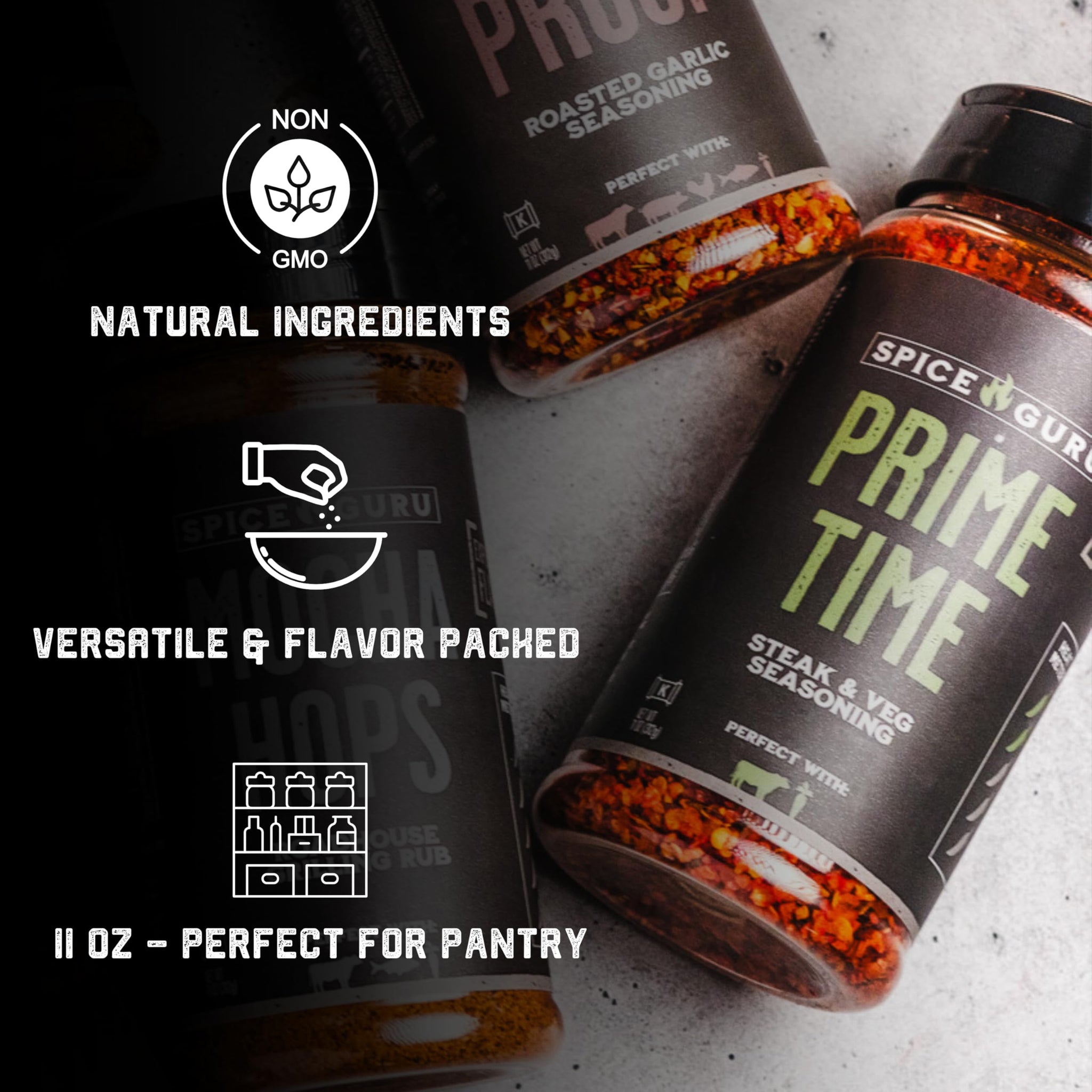 Spice Guru Prime Time BBQ Rub - Gifts for Men Who Cook, Gifts for Dad, Men Gifts, Dad Birthday Gift - Spices and Seasonings Sets - Steak Seasoning