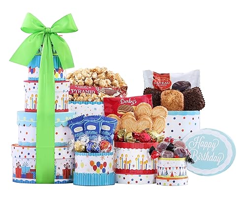 Wine Country Gift Baskets Birthday Gift Tower Make A Wish by Happy Birthday Gift Basket