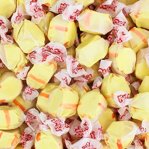 Banana Salt Water Taffy - Individually Wrapped Assorted Flavors - Old Fashion Saltwater Taffy Candy Bulk (1 Pound)