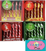 Archie McPhee Dill Pickle, Mac and Cheese, Ketchup, and Bacon Christmas Candy Canes - Stocking Stuffers - Funny Novelty - Weird Prank, Gag, Joke -24