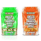 Bliss Life Freeze Dried Caramel Apple & Orange Creamsicle 1.5oz Bundle, ASMR Crunchy Fruit Candy, Sweet and Tangy Kids Treats