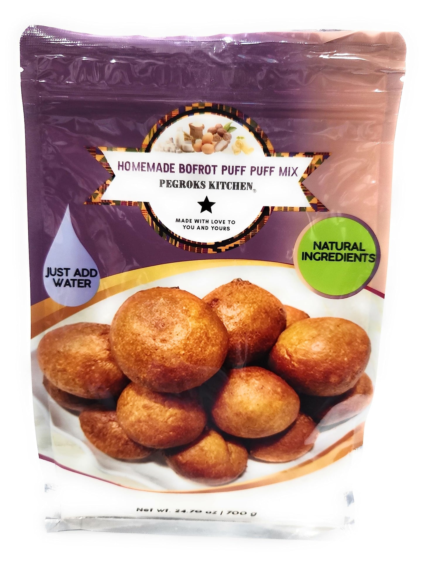 Homemade Bofrot Puff Puff Mix. Product of Ghana