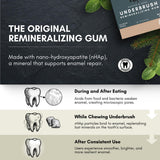 Underbrush Mastic Mint Remineralizing Natural Gum, Sugar Free Xylitol Gum with Hydroxyapatite, Supports Fresh Breath and Oral Health, Tree Sap Base
