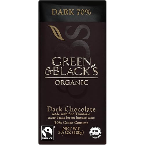 Green & Black's Organic Chocolate Bar, Dark 70% Cocoa, 3.5 Ounce