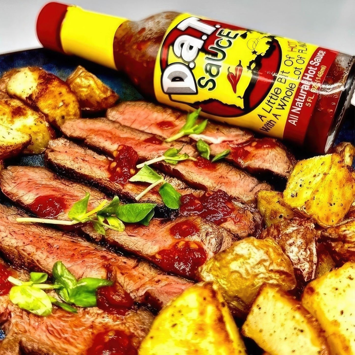 D.A.T. SAUCE A LITTLE BIT OF HOT WITH A WHOLE LOT OF FLAVOR D.a.T. SaUcE, The True Louisiana Original, Gluten Free, No MSG, No Preservatives, All