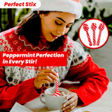 Perfect Stix Christmas Candy Cane Peppermint Spoonz.Edible Stirring Beverage Spoonz. Hot Chocolate Cocoa Tea Coffee Cocktail.Holiday Christmas Spoonz