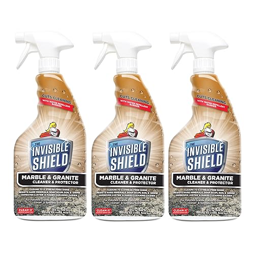 Invisible Shield® Marble & Granite Cleaner & Protectant with Hydrogen Peroxide - 32 oz- 3 Pack by Clean-X