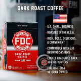 Fire Department Coffee - Gives Back to Firefighters - Dark Roast Coffee Pods - Bold & Strong - Roasted in the USA - Premium K Cups - Veteran Owned