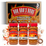 BBQ BROS RUBS (Spicy Style) - Barbecue Spices Seasonings Set - BBQ Rubs - Use for Grilling, Cooking & Smoking - Meat Rub, Dry Marinade, Rib Rub