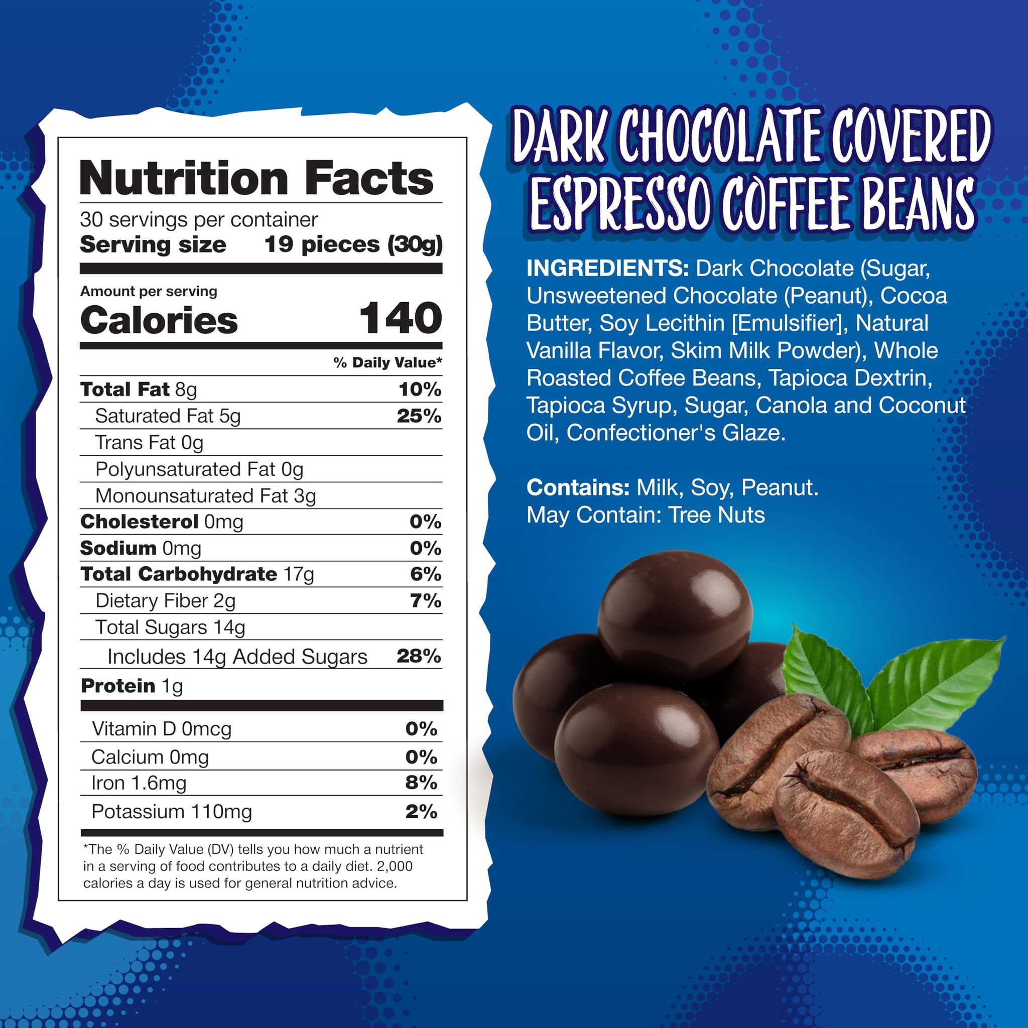 Dark Chocolate Covered Espresso Beans 2-Pound Bag | Chocolate Covered Coffee Beans | Coffee Candy for Office Bowls, Party Favors and Dessert