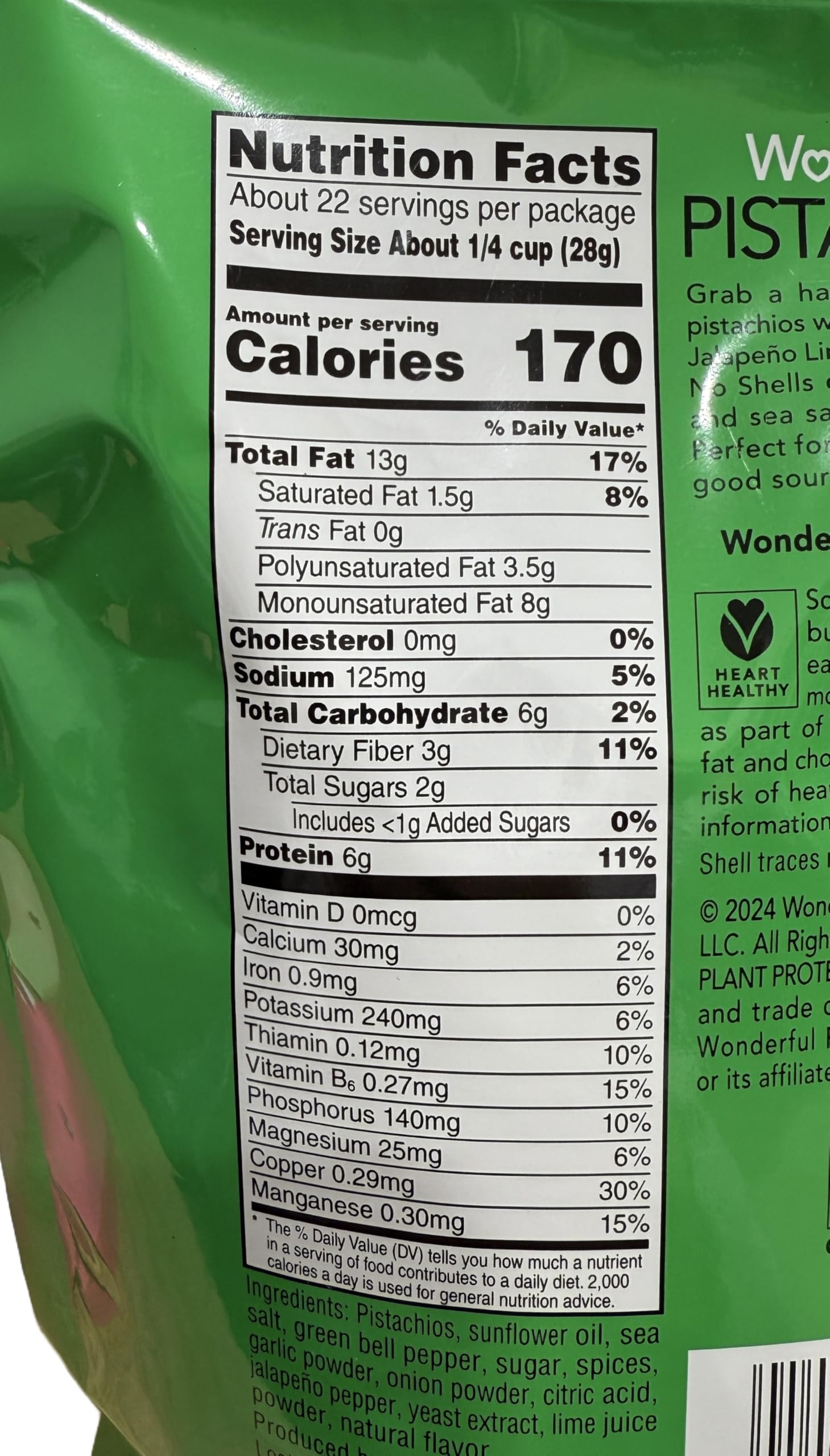 Wonderful Pistachios Jalapeno Lime - 22 Ounces