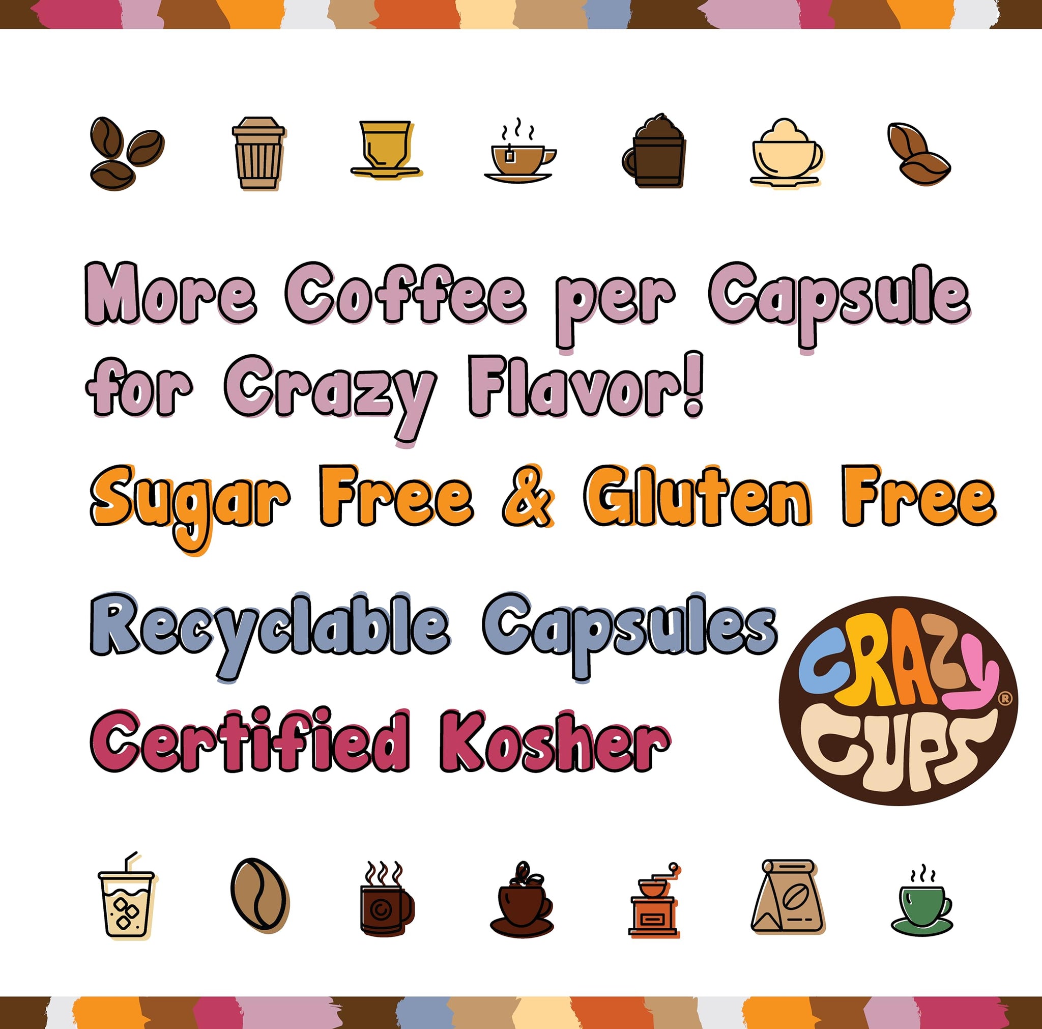 Crazy Cups Flavored Coffee Pods, Chocolate Glazed Donut, Flavored SIngle Serve Coffee Capsules for all Keurig K Cups Coffee Makers, 22 Count (Pack
