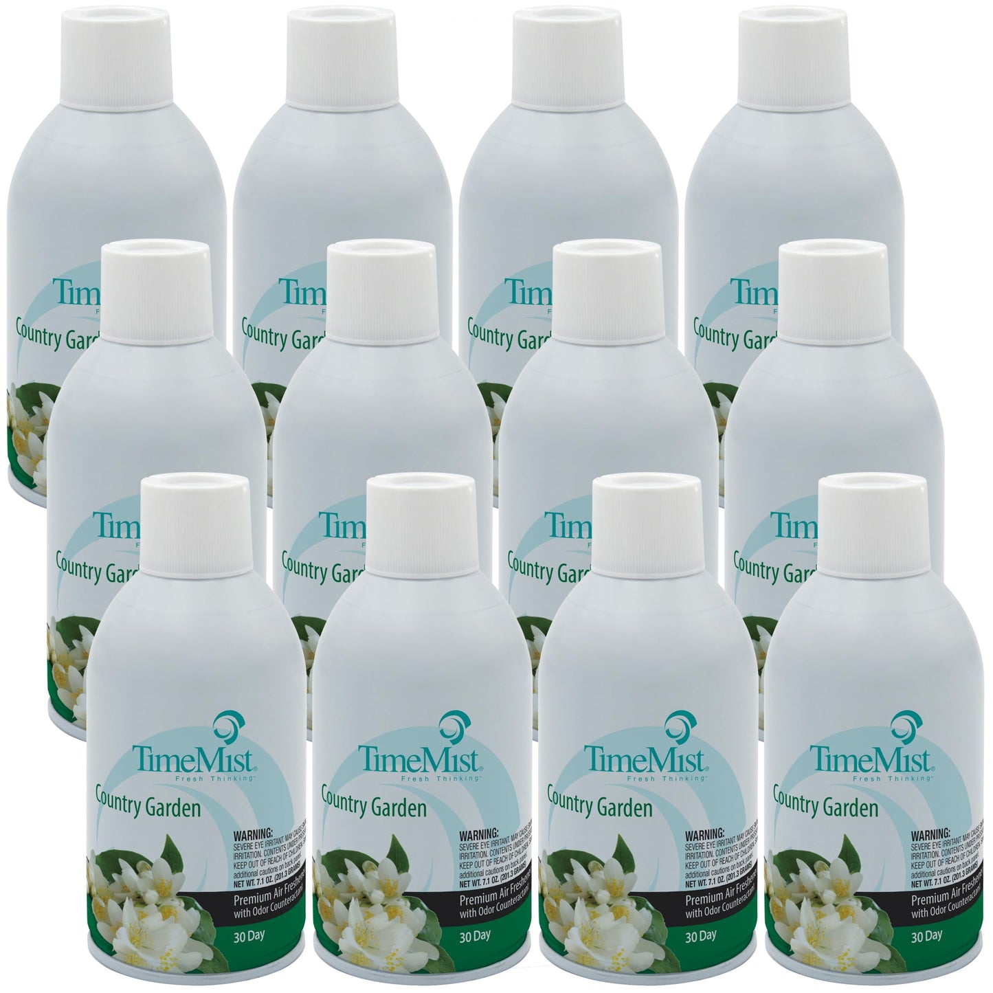 TimeMist Premium Metered Air Freshener Refills - Country Garden - 7.1 oz (Case of 12) - 1042786 - Lasts Up To 30 Days and Neutralizes Tough Unwanted