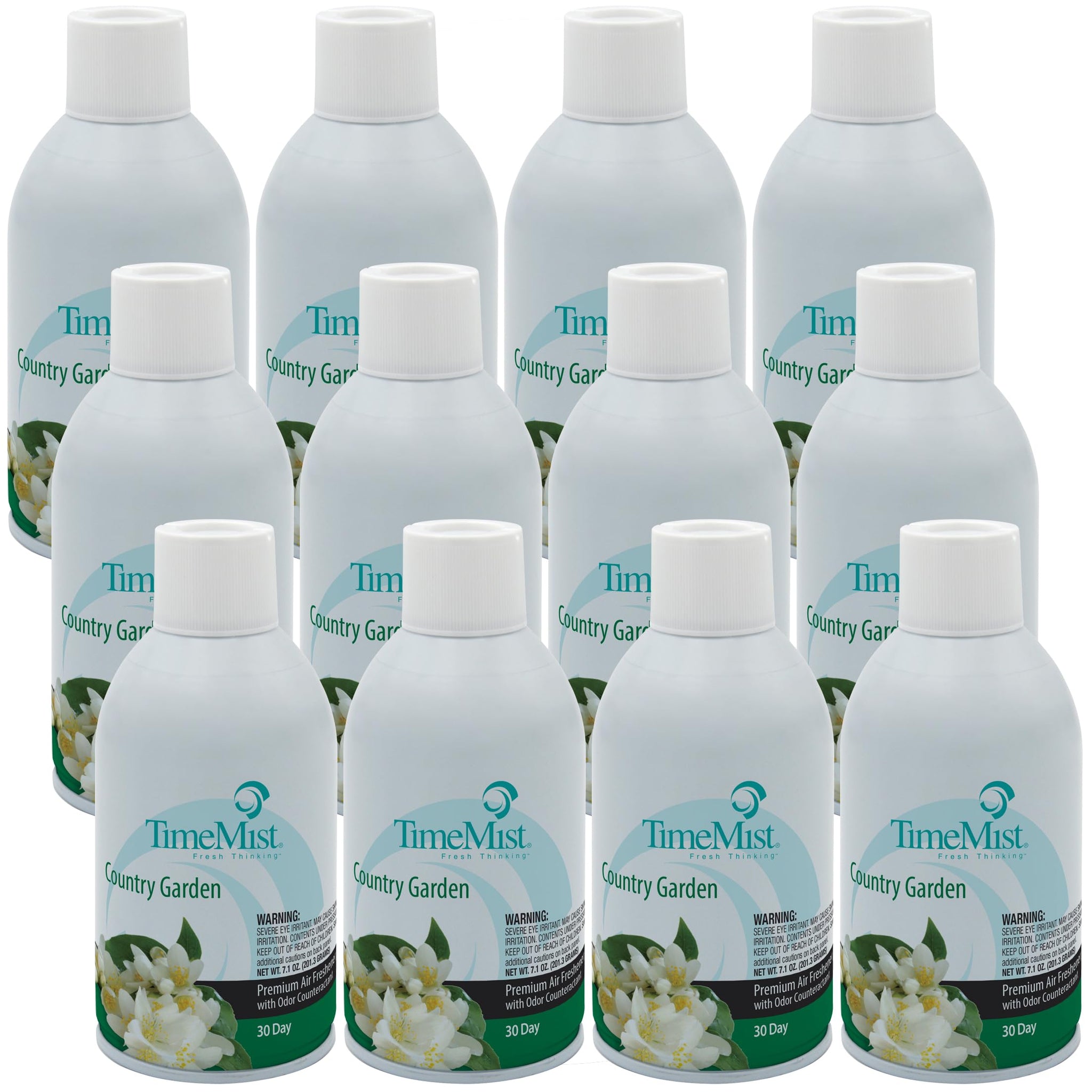TimeMist Premium Metered Air Freshener Refills - Country Garden - 7.1 oz (Case of 12) - 1042786 - Lasts Up To 30 Days and Neutralizes Tough Unwanted