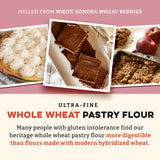Sunrise Flour Mill USDA Organic Heritage Whole Wheat Pastry Flour - 5 lbs | Milled from White Sonora | Easier to Digest with Less Bloating | No