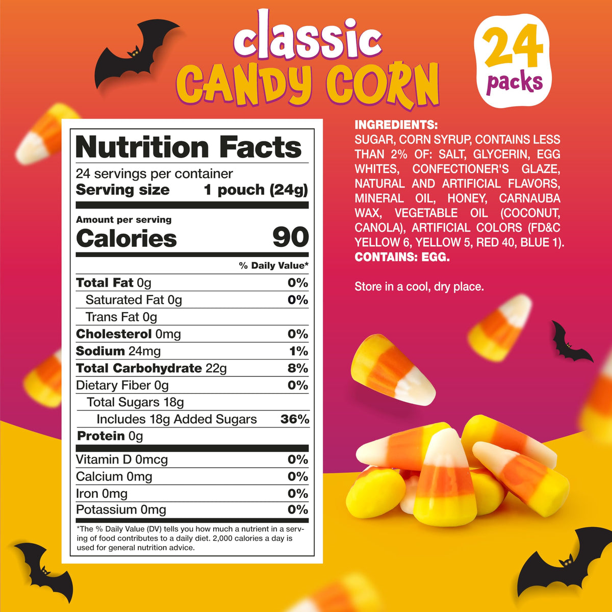 Candy Corn, Halloween Candy Individually Wrapped - 24 Packs