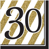 Creative Converting Black and Gold 60" Paper Luncheon Napkins