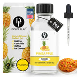 Dolce Flav Natural Pineapple Extract - 2 oz Water-Soluble Pure Pineapple Flavoring Drops for Baking, Drinks & Desserts | Highly Concentrated | Sugar