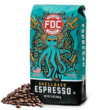 Fire Department Coffee - Gives Back to Firefighters - Bold & Smooth Shellback Espresso Coffee Beans - Roasted in the USA - Veteran Owned - 12 oz