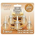 Glade PlugIns Refills Air Freshener, Scented and Essential Oils for Home and Bathroom, Cookie Caramel Rush, 3.35 Fl Oz, 5 Count