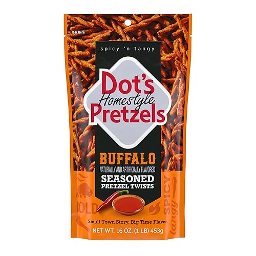 Dot's Homestyle Pretzels Buffalo Seasoned Pretzel Twist Snack, 16oz Grocery Sized Bag