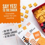 Fiber Gourmet Thinables Baked Cheese Crackers Healthy Low Net Carb Keto - Real Cheddar, High Fiber, 70 Calories, 6g Net Carbs, 13g Fiber, 5g Protein