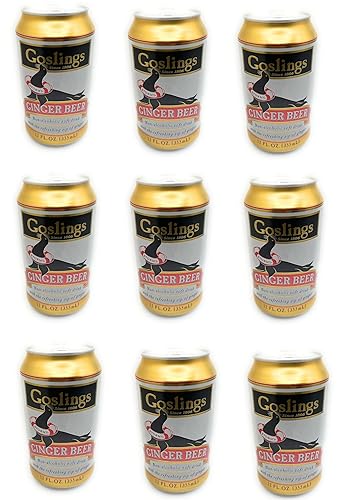 Goslings Stormy Ginger Beer, All Natural Flavor with the Refreshing Zip of Ginger, 12 fl oz Cans (9 Cans)