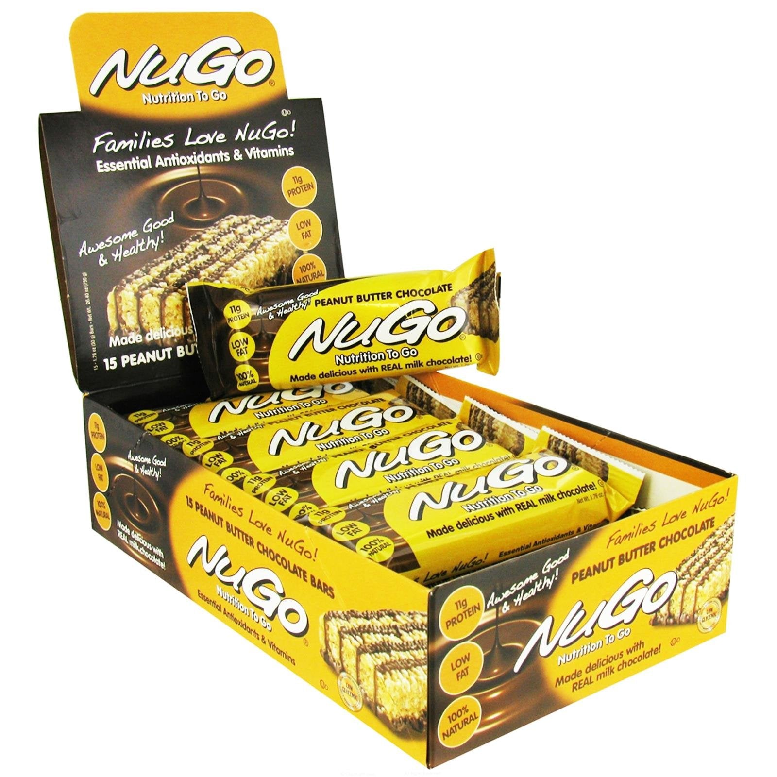 NuGo Nutrition NuGo Nutrition To Go Peanut Butter Chocolate -- 11 g - 15 Bars