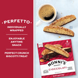 Nonni's Cioccolati Dark Chocolate Almond Biscotti, Individually Wrapped Italian Cookie Snacks, 8 Servings (Pack of 1)