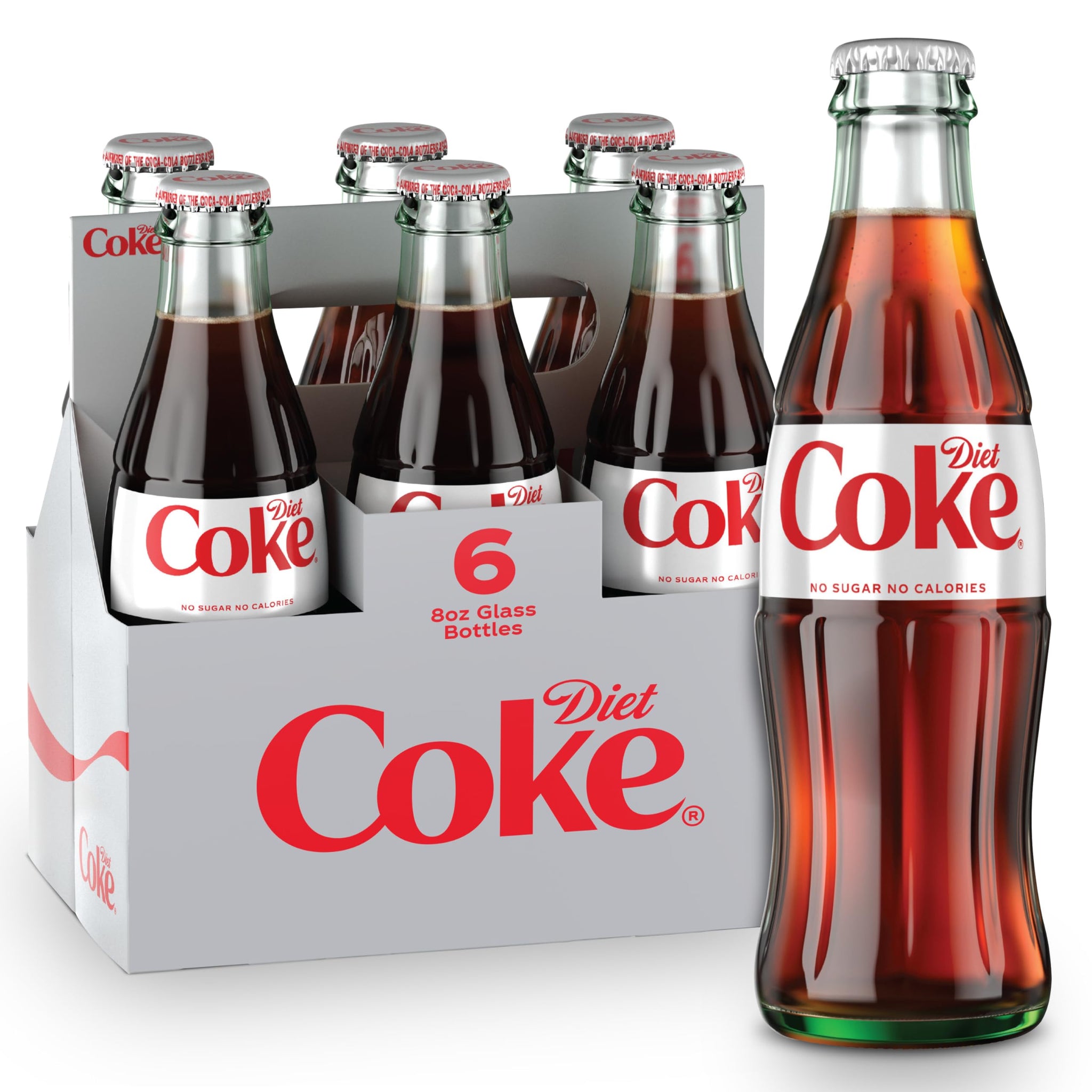 Diet Coke Glass Bottle, 8 fl oz, 6 Pack