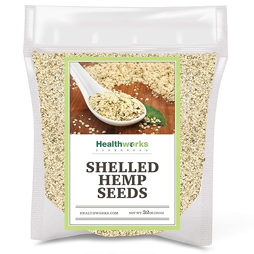 Healthworks Superfood Hemp Hearts, Shelled Hemp Seeds - 32 Oz / 2 Lbs - Canadian, Premium & All-Natural - Contains Omega 3 & 6, Fiber and Protein