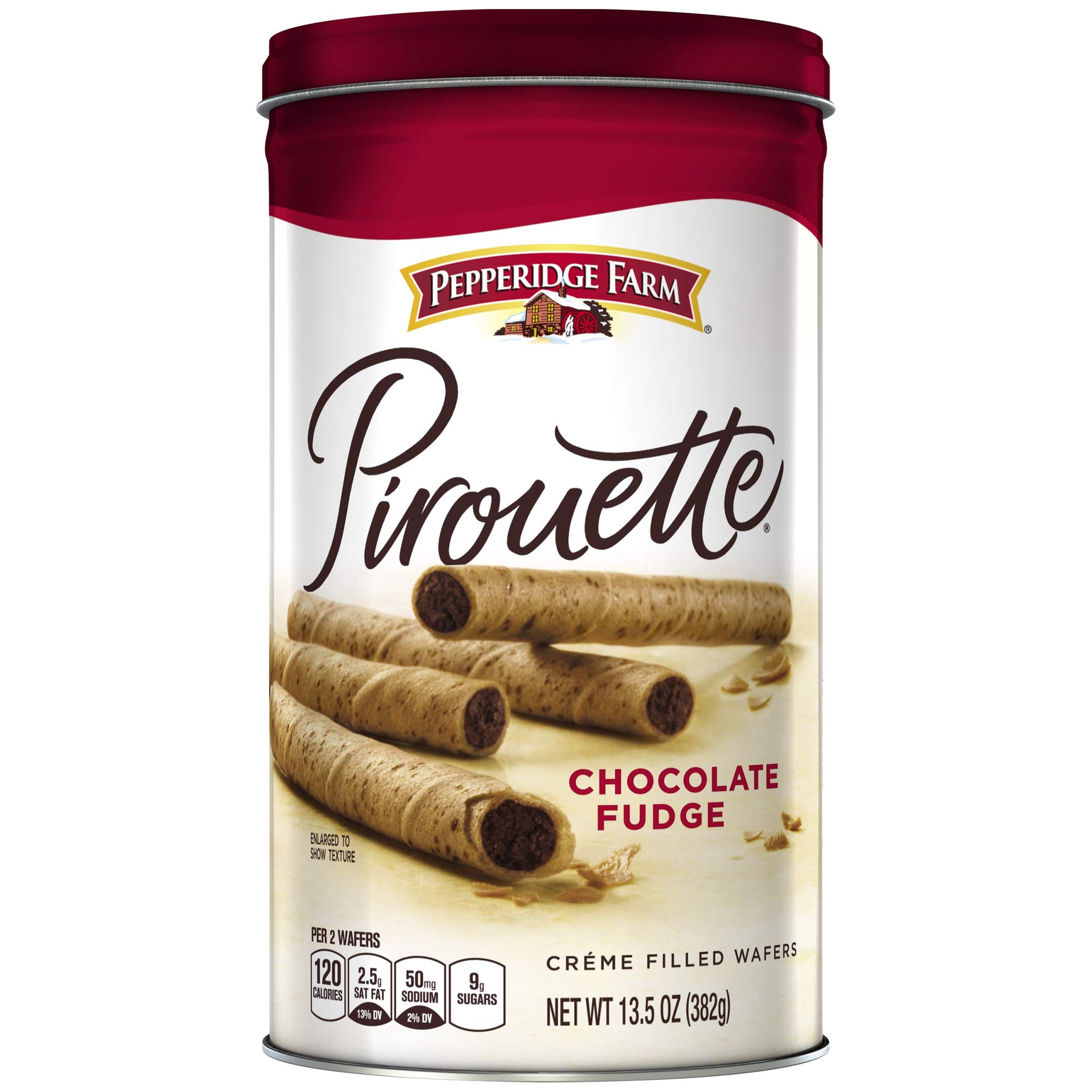 Pepperidge Farm Pirouette Chocolate Fudge Creme Filled Wafers (30 in Container)(pack of 3 Containers)
